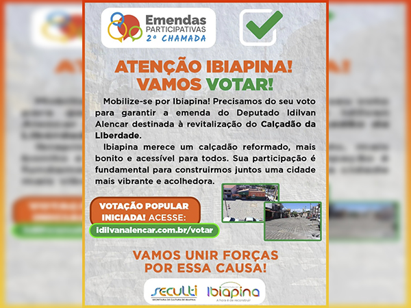 ATENÇÃO IBIAPINA, VAMOS VOTAR!